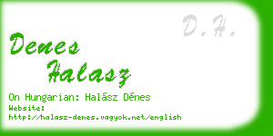 denes halasz business card