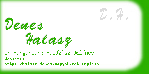 denes halasz business card